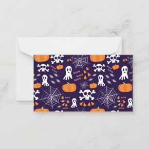 Tarjeta Pequeña Personajes Divertidos y Espeluznantes de Halloween
