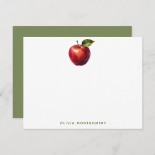 Tarjeta Pequeña Personal docente Apple Red and Green