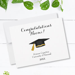 Tarjeta Pequeña Personalised graduation card, card with mortar cap