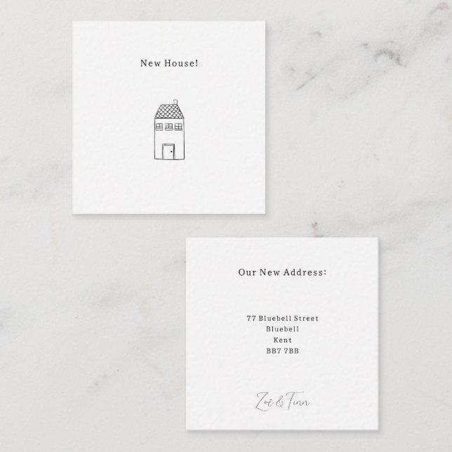 Tarjeta Pequeña Personalised New House Announcement Card. (Anverso / Reverso)
