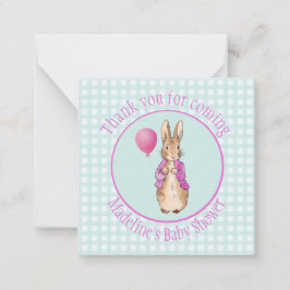 Tarjeta Pequeña Personaliza a Peter el conejo Baby Shower Gracias