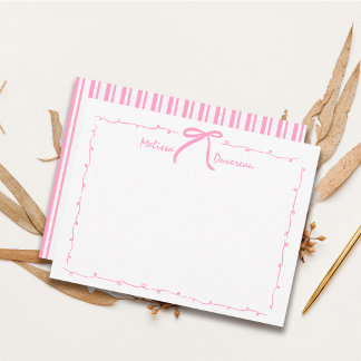 Tarjeta Pequeña Personaliza Arco Doodle Rosa Preppy para Adolescen