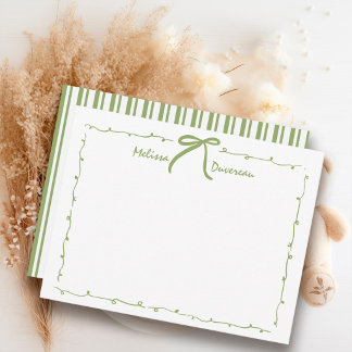 Tarjeta Pequeña Personaliza Papeleo de Bow Doodle Sage para Adoles