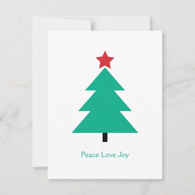 Tarjeta Pequeña Personalizable de árbol de Navidad (Anverso)