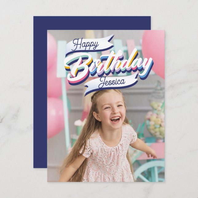 Tarjeta Pequeña Personalizable Feliz Cumpleaños (Anverso / Reverso)