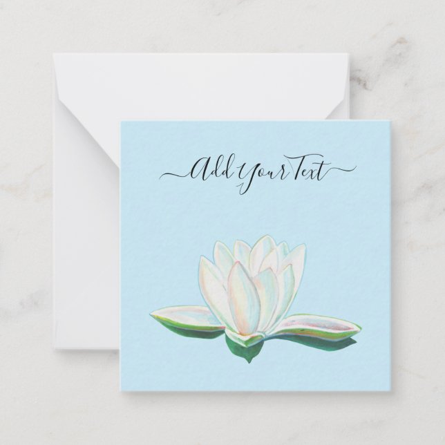 Tarjeta Pequeña Personalizable luminoso de la flor blanco Lotus (Anverso)