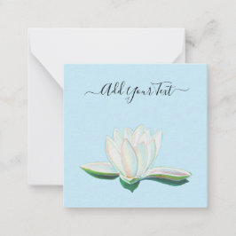 Tarjeta Pequeña Personalizable luminoso de la flor blanco Lotus