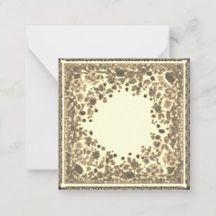 Tarjeta Pequeña Personalizable Vintage Floral Note Card Blanc Insi
