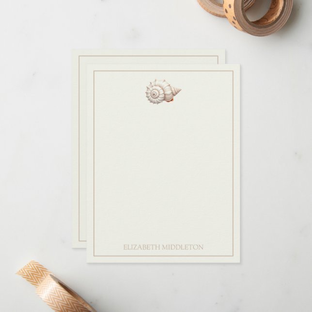 Tarjeta Pequeña Personalización de la concha costera de crema y de (Anverso/Reverso In Situ)