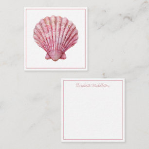 Tarjeta Pequeña Personalización de la concha costera rosa