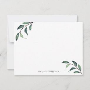 Tarjeta Pequeña Personalización y monograma de la vegetación acuar