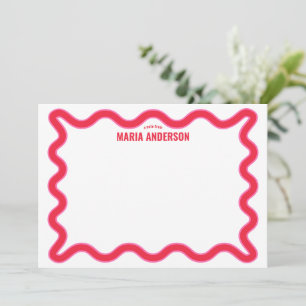 Tarjeta Pequeña Personalizada en onda rosa y roja