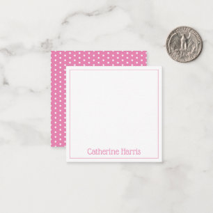 Tarjeta Pequeña Personalizadas con lunares rosados y blancos