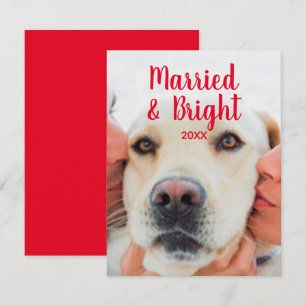 Tarjeta Pequeña Personalizado blanco rojo moderno foto Navidades d