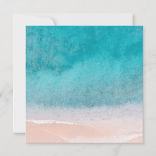 Tarjeta Pequeña Personalizado Blue Sea Waves Seaside Beach Sand Bl
