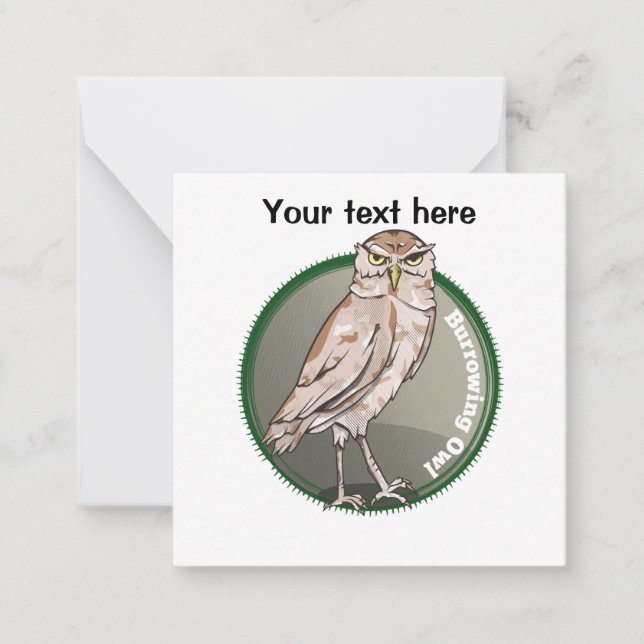 Tarjeta Pequeña Personalizado Burrowing Owl (Anverso)