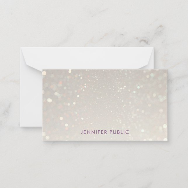 Tarjeta Pequeña Personalizado caligrafía guión glamour monograma (Anverso)