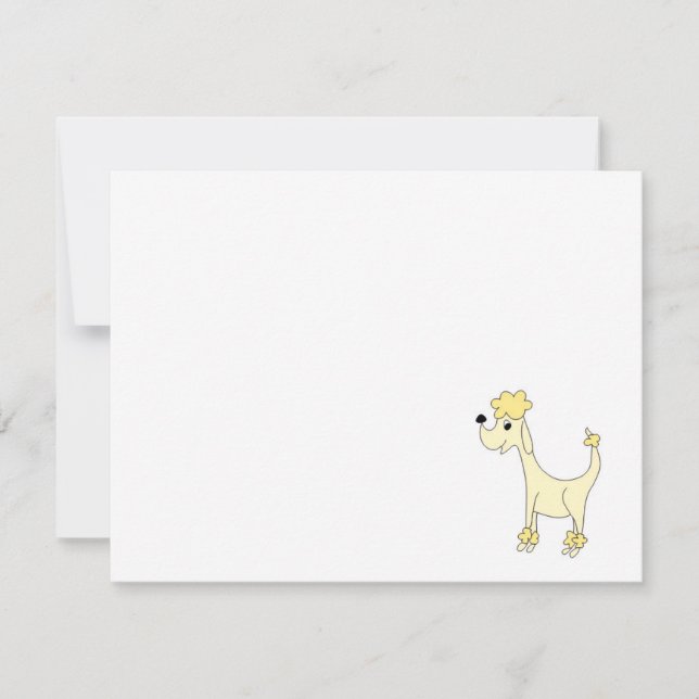 Tarjeta Pequeña Personalizado caniche amarillo Posh Paws blancos (Anverso)