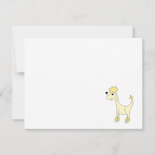 Tarjeta Pequeña Personalizado caniche amarillo Posh Paws blancos