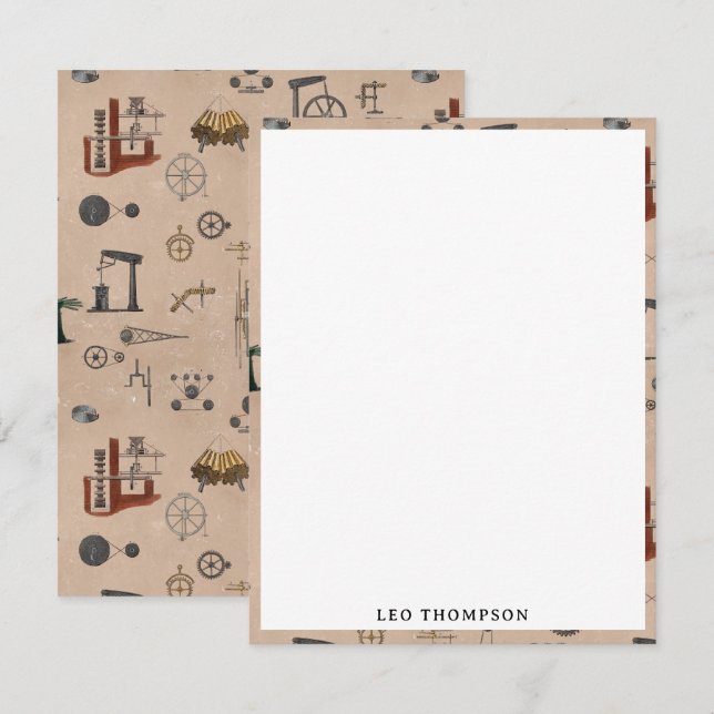 Tarjeta Pequeña Personalizado Científico Mecánico de Antigüedades (Anverso / Reverso)