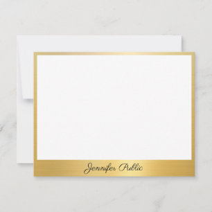 Tarjeta Pequeña Personalizado Clásico Guión manuscrito Gold Elegan