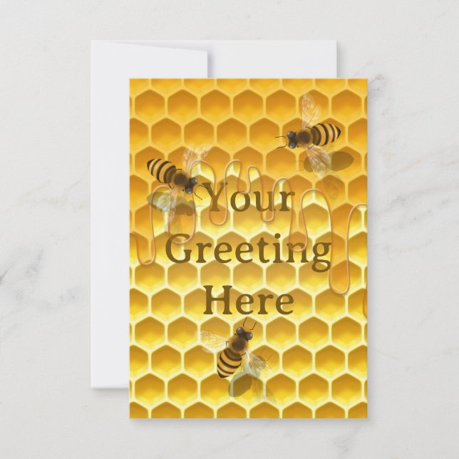 Tarjeta Pequeña Personalizado de abejas doradas (Anverso)