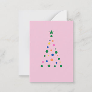 Tarjeta Pequeña Personalizado de árbol de Navidad rosado moderno d