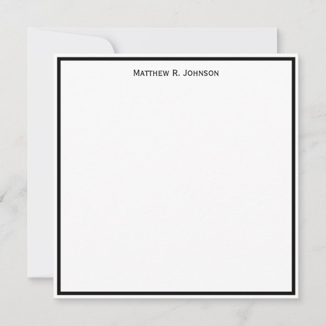 Tarjeta Pequeña Personalizado de borde negro clásico simple plano (Anverso)