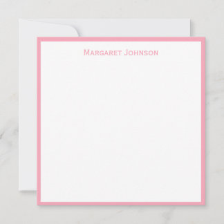 Tarjeta Pequeña Personalizado de borde rosa clásico simple cuadrad