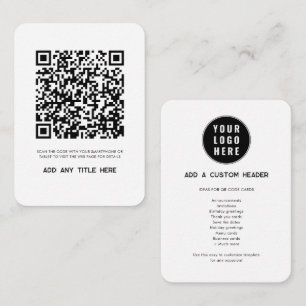 Tarjeta Pequeña Personalizado de código QR moderno y logotipo come