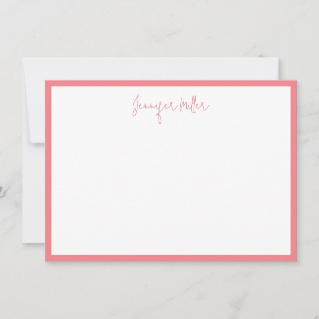 Tarjeta Pequeña Personalizado de corales editable por guión largo  (Anverso)