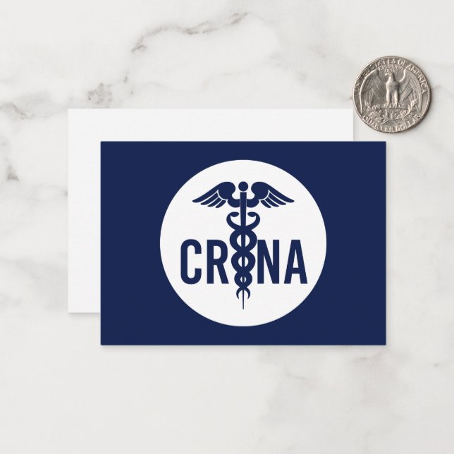 Tarjeta Pequeña PERSONALIZADO de enfermeras anestesistas certifica (Anverso/Reverso In Situ)