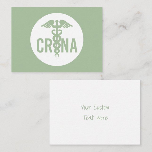 Tarjeta Pequeña PERSONALIZADO de enfermeras anestesistas certifica (Anverso / Reverso)