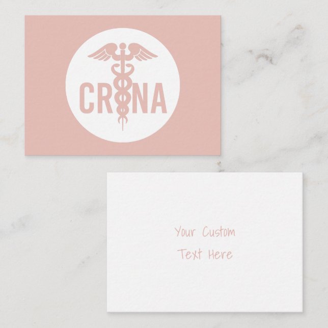 Tarjeta Pequeña PERSONALIZADO de enfermeras anestesistas certifica (Anverso / Reverso)