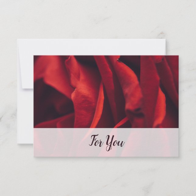 Tarjeta Pequeña Personalizado de Florist Edition Red Rose 'For You (Anverso)