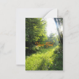Tarjeta Pequeña Personalizado de Green Forest Meadow