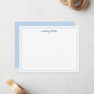 Tarjeta Pequeña Personalizado de letra azul con borde simple