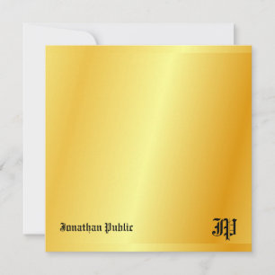 Tarjeta Pequeña Personalizado de monograma escrito a mano Gold Loo