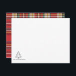 Tarjeta Pequeña Personalizado de plástico de plástico para boceto<br><div class="desc">Tarjeta de nota de nombre de familia monograma de árbol de Navidad esbozada que puede personalizar fácilmente. Cambie fácilmente el fondo,  el color del texto,  las fuentes o el fondo haciendo clic en el botón "Personalizar esto"</div>