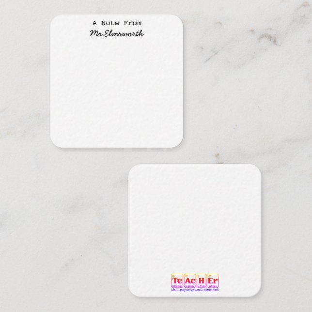 Tarjeta Pequeña Personalizado de profesores de ciencias regalo de  (Anverso / Reverso)