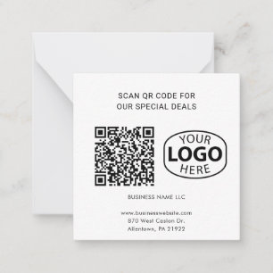 Tarjeta Pequeña Personalizado de tipografía de código QR con logot