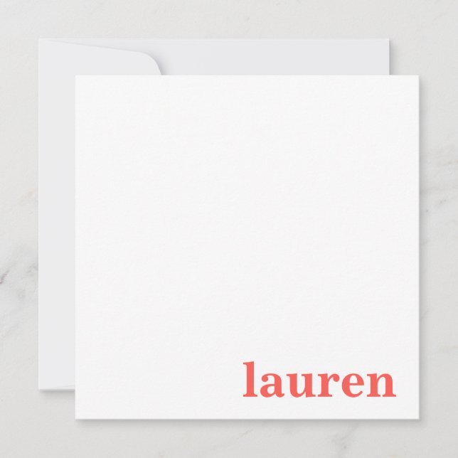Tarjeta Pequeña Personalizado de tipografía de nombre personalizad (Anverso)