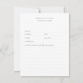 Tarjeta Pequeña Personalizado Deseos y Predicciones para el Bebé M