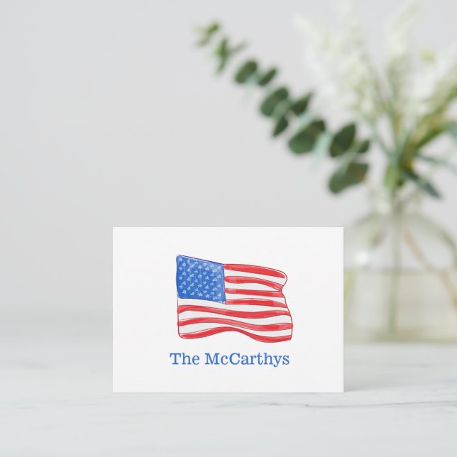 Tarjeta Pequeña Personalizado el adormidera de la bandera estadoun (Anverso de pie)
