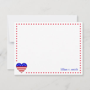Tarjeta Pequeña Personalizado el corazón de la bandera estadounide
