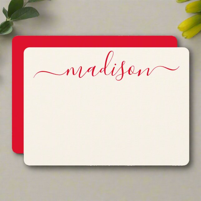 Tarjeta Pequeña Personalizado Estilo Tipografía Roja Girly Nombre  (Subido por el creador)
