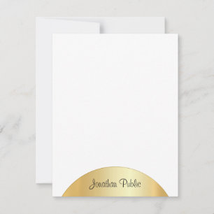 Tarjeta Pequeña Personalizado Faux Gold Elegant Script Monograma P