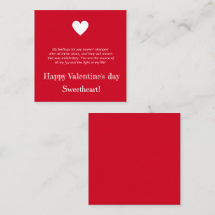 Tarjeta Pequeña Personalizado Feliz día de San Valentín a mi tarje