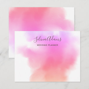 Tarjeta Pequeña Personalizado Firma Color de agua rosado del arcoi