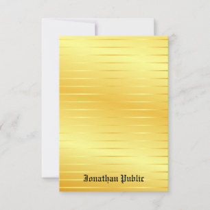 Tarjeta Pequeña Personalizado Gold Look Handwriter Monogramado